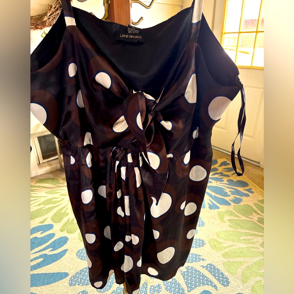 Lane Bryant plus size black cami with polka dots size W26 great condition